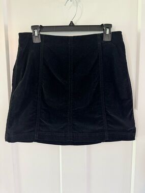 Free People Black Suede like corduroy Mini Skirt - Women